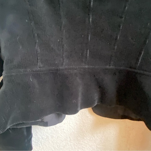 ELIE TAHARI Black Corduroy 2- Layer Zip Bomber Coat Jacket - SZ Medium - Picture 16 of 16